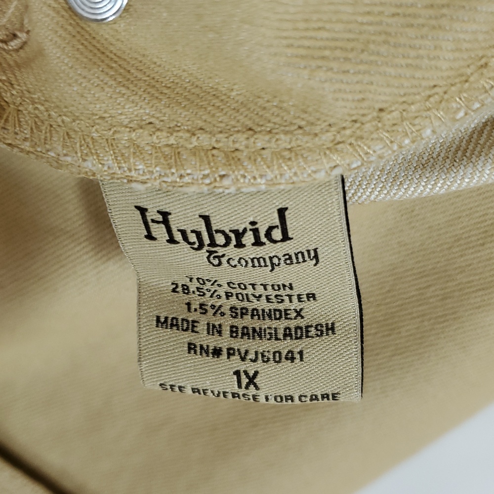 Hybrid & Company Womens Super Comfy Stretch Denim jumpsuit Pants Overalls ~Khaki - Picture 16 of 16